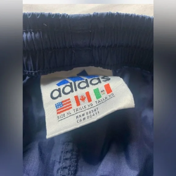 Adidas three stripes windbreaker skater pants size XL men blue - Picture 5 of 6
